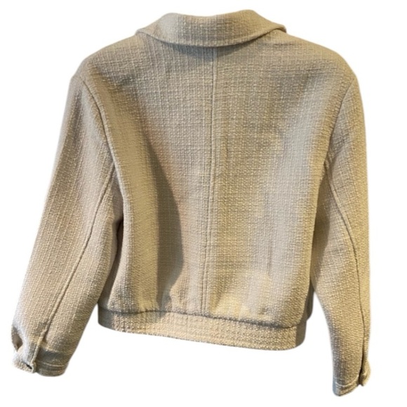 Joie White and Cream Bomber Jacket Size L - Picture 2 of 7